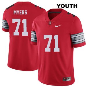 Youth NCAA Ohio State Buckeyes Josh Myers #71 College Stitched 2018 Spring Game Authentic Nike Red Football Jersey LH20K88DM